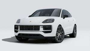 Exterior view of Cayenne Coupé Black Edition showing the front and left side of the car