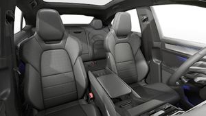 Interior view showing the front seats of Cayenne S Coupé Electric