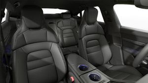 Interior view showing the front seats of Taycan