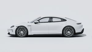 Exterior view of Taycan 4 showing the left side of the car
