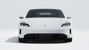 Exterior view of Taycan GTS showing the front of the car