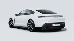 Exterior view of Taycan 4S Black Edition showing the back and left side of the car