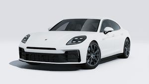 Exterior view of Panamera 4 E-Hybrid showing the front and left side of the car