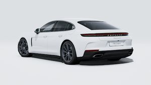 Exterior view of Panamera 4 E-Hybrid showing the back and left side of the car