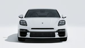 Exterior view of Panamera Turbo E-Hybrid showing the front of the car