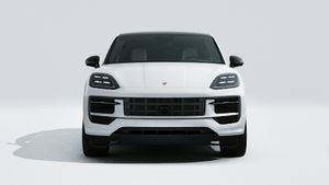 Widok zewnętrzny Cayenne E-Hybrid Coupé Black Edition przedstawiający przód samochodu