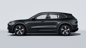 Widok zewnętrzny Cayenne S Electric przedstawiający lewą stronę samochodu