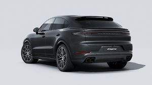 Exterior view of Cayenne Coupé Black Edition showing the back and left side of the car