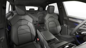 Interior view showing the front seats of Cayenne Electric