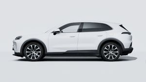 Exterior view of Cayenne Electric showing the left side of the car