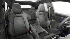 Interior view showing the front seats of Cayenne Turbo Coupé Electric