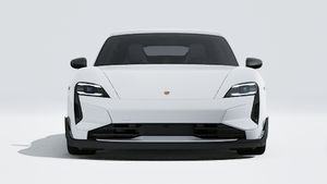 Exterior view of Taycan Turbo GT showing the front of the car
