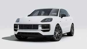 Vista exterior do Cayenne E-Hybrid Black Edition, de frente e lateral esquerda