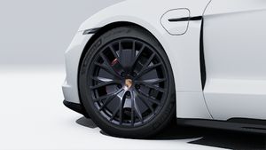 Vista exterior do Taycan GTS Sport Turismo