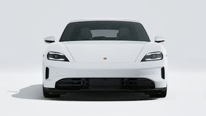 Vista exterior do Taycan GTS Sport Turismo, de frente