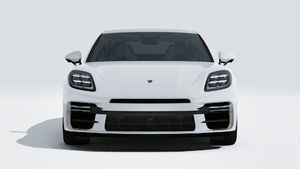 Vista exterior do Panamera Turbo S E-Hybrid, de frente