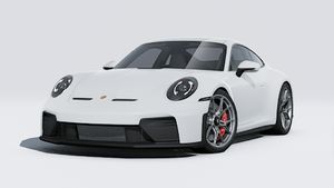 Vista exterior de 911 GT3 with Touring Package mostrando la parte delantera y el lado izquierdo del coche