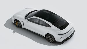 Vista exterior de Taycan Turbo S vista desde arriba