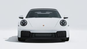 Exterior view of 911 Carrera GTS Cabriolet showing the front of the car