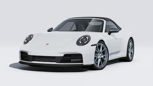 Exterior view of 911 Carrera T Cabriolet showing the front and left side of the car