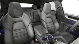 Interior view showing the front seats of Cayenne Coupé