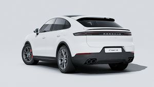 Exterior view of Cayenne S E-Hybrid Coupé showing the back and left side of the car