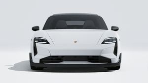 Exterior view of Taycan Turbo GT showing the front of the car