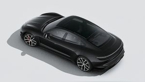Exterior view of Taycan 4S Black Edition seen from above