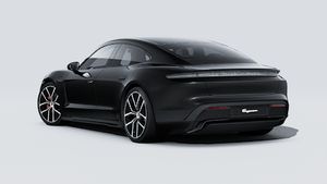 Exterior view of Taycan 4S Black Edition showing the back and left side of the car
