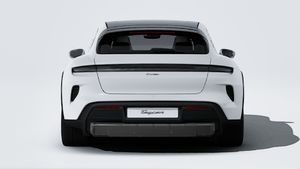 Exterior view of Taycan Turbo Cross Turismo showing the rear of the car