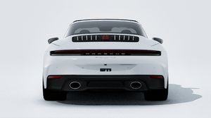 Vue extérieure de 911 Targa 4S montrant l'arrière de la voiture