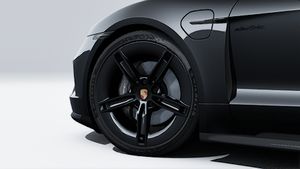 Vue extérieure du Taycan 4 Black Edition.