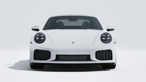 Vedere exterioară a 911 Turbo S care arată partea din față a mașinii