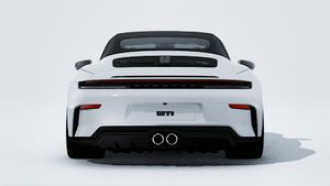 Vedere exterioară a 911 GT3 S/C care arată partea din spate a mașinii