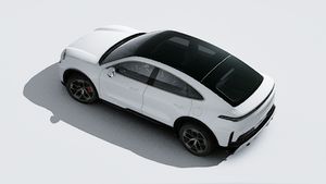 Vedere exterioară de sus a Cayenne Turbo Coupé Electric