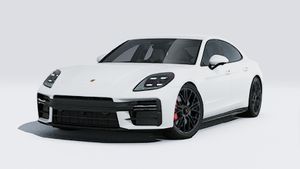 Vedere exterioară a Panamera GTS care prezintă partea din față și partea stângă a mașinii