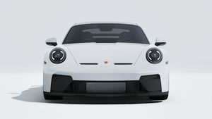 Spoljašnji pogled na 911 GT3 koji prikazuje prednji deo automobila
