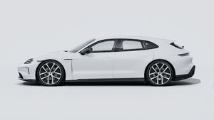 Spoljašnji izgled Taycan Sport Turismo Black Edition koji prikazuje levu stranu automobila
