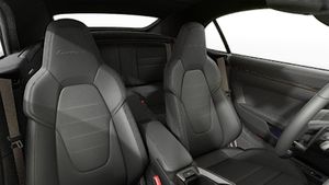 Interior view showing the front seats of 911 Turbo S Cabriolet