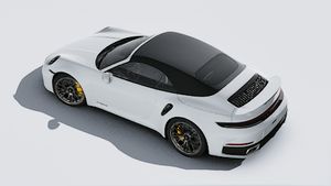 Exterior view of 911 Turbo S Cabriolet seen from above