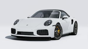Exterior view of 911 Turbo S Cabriolet showing the front and left side of the car