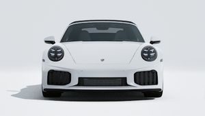 Exterior view of 911 Turbo S Cabriolet showing the front of the car