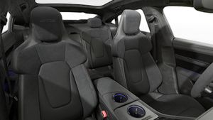 Interior view showing the front seats of Taycan GTS