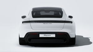 Exterior view of Taycan GTS showing the rear of the car