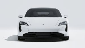 Exterior view of Taycan Turbo showing the front of the car