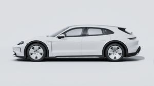 Exterior view of Taycan 4 Cross Turismo showing the left side of the car