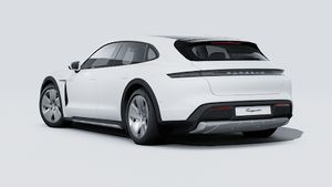 Exterior view of Taycan 4 Cross Turismo showing the back and left side of the car