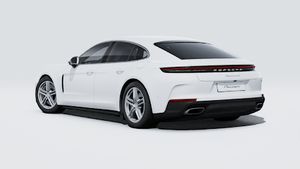Exterior view of Panamera 4 E-Hybrid showing the back and left side of the car