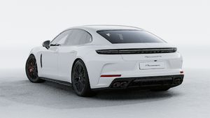Exterior view of Panamera GTS showing the back and left side of the car