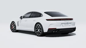 Exterior view of Panamera 4S E-Hybrid showing the back and left side of the car